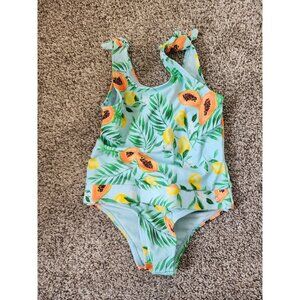 Wowease light blue papaya lemon magnetic closure bathing suit 3T NWOT